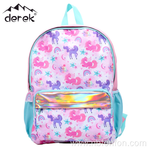 Unicorn printed cute children's backpack